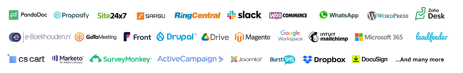 Logos of possible integrations